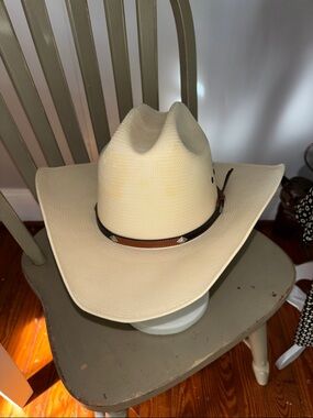 Stetson XXXXXXXX  6 7/8  Straw Cowboy Hat withLeather Band